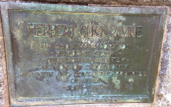 Herbert Quick Ravine plaque