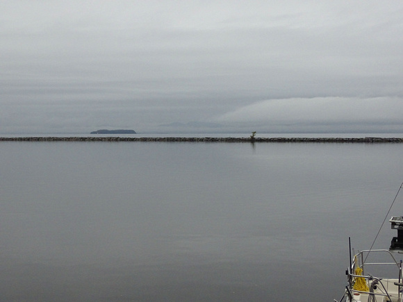 Lake Champlain, on a rainy morning. Burlington, Vermont.